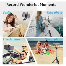 Pucutun Selfie Çubuğu – 3’ü 1 Arada Bluetooth Uzaktan Kumandalı Telefon Tutucu, 360° Döner Başlık, Ios & Uyumlu, Vlog Youtube Tiktok Video Çekimi Için Hafif