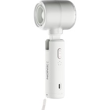 Pucutun Smart Taşınabilir Mini Turbo El Vantilatörü Seyahat Için USB Type-C Şarj Edilebilir Ultra Sessiz 5 Hız Kademeli 14000 Rpm Ayarlanabilir Başlıklı Soğutucu Fan (Beyaz) X6101