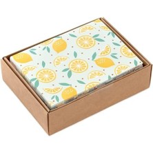 Pucutun Boş Kart Çeşitleri, Zarflı 24 Kart (Narenciye, Yeşil Bitkiler, Gingham, Çilek)