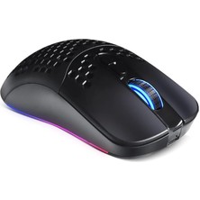 Pucutun Kablosuz Petek Tasarım Şarjlı Gaming Mouse – Rgb Aydınlatmalı 3200 Dpı Ultra Hafif Siyah