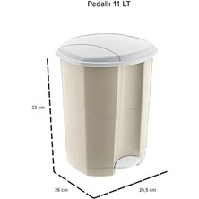 Pucutun Pedallı Çöp Kovası 11 Lt Latte