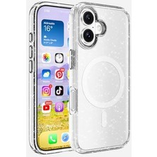 Pucutun ile Uyumlu 16 Kılıf M-Safe Şarj Özellikli Parlayan Simli Saydam Renkli Allstar Kapak Şeffaf