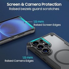Pucutun Galaxy S24 Ultra Için Kılıf Fusion-Rugged Manyetik  S24 Ultra Kılıfı Kamera Korumalı Arkası Mat Pc Koruyucu Tasarımlı Güçlü Manyetikli S24 Ultra Koruyucu (Siyah)