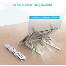 Pucutun Metal Laptop Tablet iPad Dizüstü Bilgisayar Standı 7-17.3 Inç Tüm Cihazlar Için 7 Seviye Yükseklik Ayarı Taşınabilir Kaymaz Laptop Yükseltici Havalandırmalı Soğutma Katlanabilir Masaüstü Standı