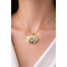 Çağ Moda Aksesuar Göz Işlemeli Çelik Kolye