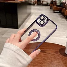 Pucutun iphone 13 Uyumlu Lens Korumalı Lazer Kılıf Mor