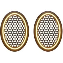 Pucutun Neon Işıklı (6x9) Inç Kaliteli Plastik Hoparlör ve Midrange Kapağı - 2 Adet - Sarı