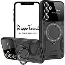 Pucutun Galaxy A54 Için ile Uyumlu Kılıf Kamera Korumalı Açılıp Kapanabilen Dikey ve Yatay Standlı 360 Derece Dönebilen Stand Darbelere Dayanıklı Koruyucu Renkli Tank Kapak