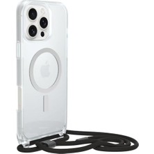 Pucutun 16 Pro Max Uyumlu Magsafe'li React Kolye Kılıfı, Ayarlanabilir ve Çıkarılabilir Cep Telefonu Zincirine Sahip Ultra Ince, Koruyucu Kılıf, Şeffaf