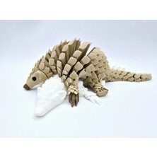 Genç 3D Hareketli Pangolin Oyuncak Figür | Kıvrılan Pullu Flexi Pangolin | Eklemli Stres Oyuncağı