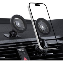 Pucutun Magsafe Araç Içi Telefon Tutucu Air Vent & Dashboard (Ön Konsol ve Havalandırma Izgara Ile Uyumlu) Uzun Versiyon & Magfit Ile Uyumlu MTF13-1 Gray - ACP08321
