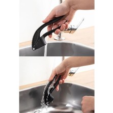 Pucutun Döküm Sarımsak Ezici - Çelik Sarımsak Presi, Manuel ve Pratik Sarımsak Ezeceği, Dayanıklı Paslanmaz Çelik Gövde, Siyah