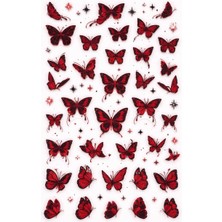 Born Pretty Red Butterfly Elegance Nail Art Sticker – SW-CS087