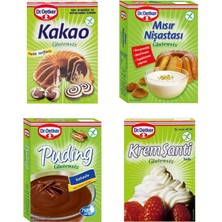 Dr. Oetker Glutensiz Kakao-Mısır Nişastası-Puding-Krem Şanti 4'lü Set
