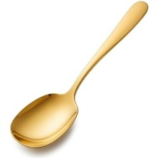 Pucutun Premium Altın Kaplama Paslanmaz Çelik Servis Kaşığı – 21 cm Şık ve Dayanıklı Sunum Kaşığı