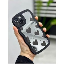 Pucutun 13-14 ile Uyumlu Aynalı Siyah Kalp Model Silikon Kılıf