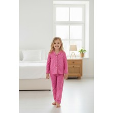 Arn Homewear Kalp Desenli Pembe Kız Çocuk Pijama Takımı