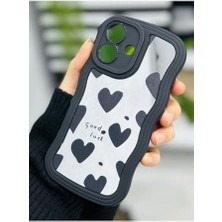 Pucutun 16 ile Uyumlu Siyah Kalp Tasarımlı Aynalı Silikon Kılıf