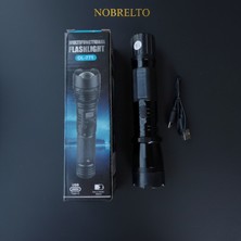 Nobrelto Nobrelto Profesyonel Taktik Savunma Feneri - Yüksek Sesli Caydırıcı ve Koruyucu Şarjlı El Feneri (Safety Plus)