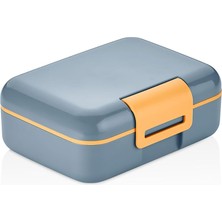 Pucutun 2 Katlı Bento Öğle Yemeği Kutusu, 1.6 Litre, 3 Bölmeli, Bpa Içermeyen Pp Plastik, Çatal Bıçak Kaşık Hediyeli (Gri)