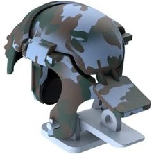 Pucutun Mobil Oyun Kontrol Aparatı, Kamuflaj Desenli Koyu Yeşil, Pubg Mobile Kaskı Şeklinde, Mobile Gamepad, Ateş/tetik/kontrol/4 Parmak Kullanımını Sağlayan, Cep Telefonu/tablet Uyumlu Aparat