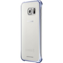 Pucutun Slimline Clip-On Kılıf Clear View Cover Galaxy S6 Için, Metalik Siyah/şeffaf