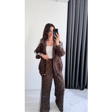 Stone Marka Model Kahverengi Leoparlı Eşofman Takımı