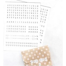 Pucutun Beyaz Harf-Rakam Seti, 8X10 mm 2 Sayfa