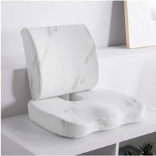 Pucutun Whiteblanco Bambu Kılıflı Oturma Minderi ve Sırt Yastığı Seti