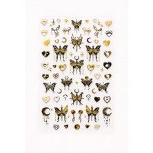 Born Pretty Golden Gothic Butterfly Nail Art Sticker – SW-CS063