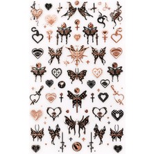 Born Pretty Rose Gold Gothic Butterfly Nail Art Sticker – SW-CS063