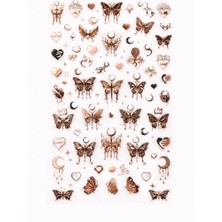 Born Pretty Rose Gold Gothic Butterfly Nail Art Sticker – SW-CS064