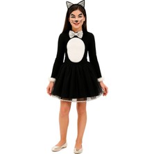 Dodomar Gala Kedi Kız A10-11 Yaş Papyonlu Taçlı Siyah Bey