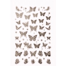 Born Pretty Silver Butterfly Minimal Nail Art Sticker – SW-CS084