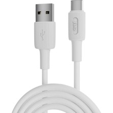 Pucutun 66W Usb-A To USB Type-C Silikon Hızlı Şarj ve Data Kablosu Beyaz 1 Metre