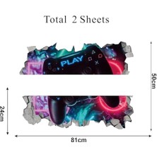 Pucutun Duvar Çıkartmaları, Oyun Duvar Çıkartmaları, Erkek Çocuk Odası Için Oyun Duvar Stickerları, Büyük Boy 3D Oyun Duvar Çıkartmaları, Kendinden Yapışkanlı Oyun Kumandası Stickerı