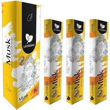 Pucutun Layansaa Musk (Misk) Kokusu Özel Aroma Kokusu Agarbatti Arınma Meditasyon 20 Adet 1 Paket Çubuk Tütsü