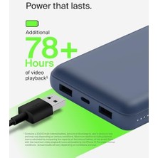 Pucutun USB C Taşınabilir Şarj Cihazı 20000 Mah, USB Tip C Giriş Çıkış Bağlantı Noktalı 20K Güç Bankası Için USB C - A Kablosu Dahil 2 USB A Bağlantı Noktası – Mavi