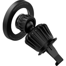 Pucutun Magsafe Araç Içi Telefon Tutucu Air Vent & Dashboard (Ön Konsol ve Havalandırma Izgara Ile Uyumlu) Kısa Versiyon & Magfit Ile Uyumlu MTF13 Silver - ACP08315