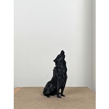 Pucutun TRAK3D Uluyan Bozkurt Dekoratif Biblo Siyah