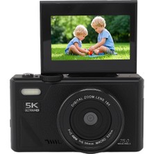 Azurtech 5k Dijital Kamera 75MP Uhd, 18X Zoom Autofomas 3 Ekranlı Aynasız Kamera, Seyahat Için Retro Tarzı Fotoğrafçılık Kameraları,