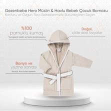 Pucutun Hero Müslin & Havlu Bebek Çocuk Bornozu 2-4 Yaş