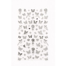 Born Pretty Silver Butterfly & Rose Nail Art Sticker – SW-CS083