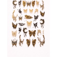 Born Pretty Gold & Black Gothic Butterfly Nail Art Sticker – SW-CS062