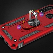 Pucutun P30 Lite Için Kılıf Military Ring Holder Kırmızı [P30 Lite ile Uyumlu Kılıf - Kırmızı]