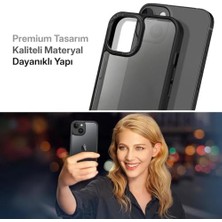 Pucutun 15 Için Mat Hybrid Materyal Metal Kamera Korumalı ve Metal Tuş Takımlı Ultra Güçlü Koruma Sağlayan ve Şık Görünümlü Premium Kılıf (Siyah, 15)