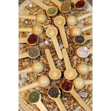 Pucutun Porselen Diyarı Bambu Baharat Kaşığı ve Ölçek Kaşığı, Bambu Reçel Bal Kaşığı 12 Adet -