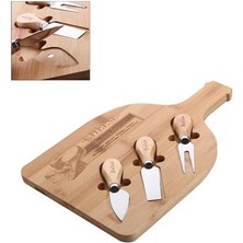 Pucutun Bambu Peynir Sunum Tabağı, Meyve Yiyecek Tahta Sunum Tabağı 4 Parça | Doğal ve Şık Bambu - Lezzetli Atıştırmalıklarınızı Şık Bir Şekilde Sunun! (33CM*21CM*1.5CM)