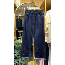 MY312 Lacivert Renk Taşlı Jean Pantolon