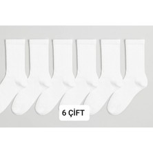 Özpek Giyim Unisex Beyaz Pamuklu Kolej Spor Çorap - Terletmez, Rahat, Dayanıklı Günlük Kullanım 6'lı